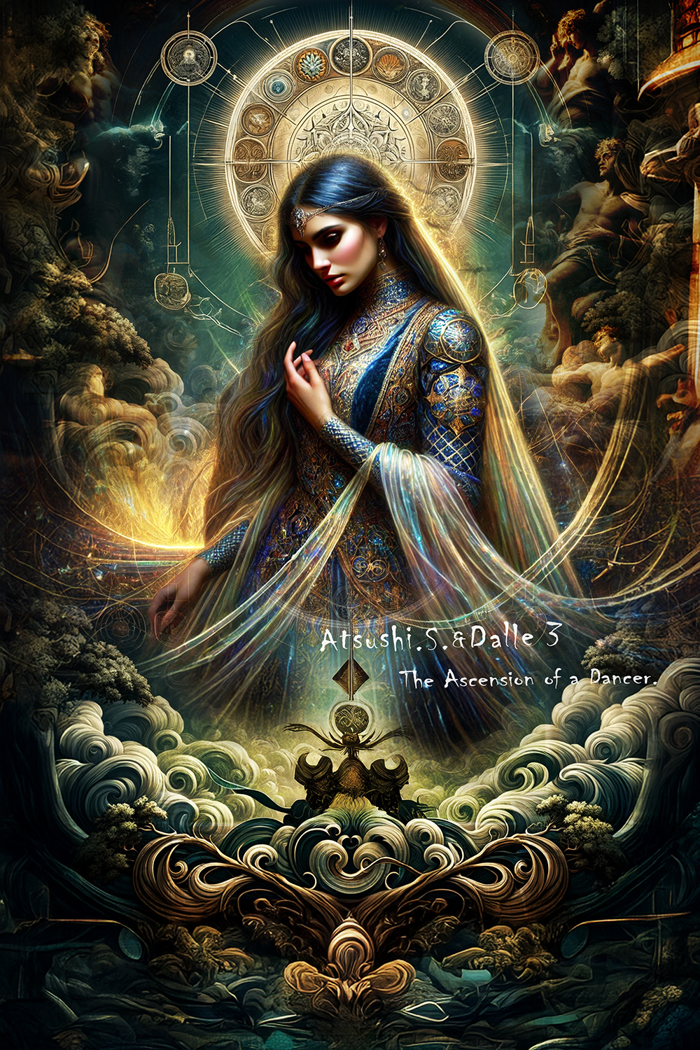 或る踊り子の昇天 The Ascension of a Dancer. AI&Photoshop による最近の作品